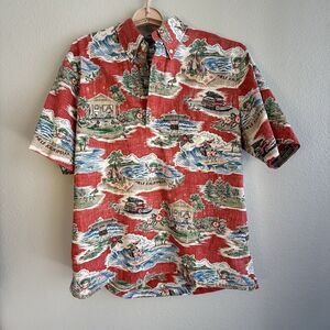 Reyn Spooner Mele Kalikimaka Hawaiian 2021 Christmas Red Surfing Santa Medium